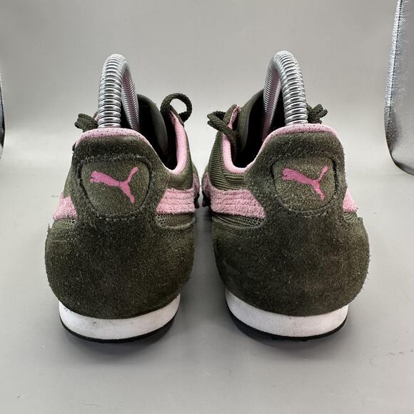 Vintage Puma 5000 m Shoes Womens Size 8 Green Pink Suede 342508-05 00s - Picture 6 of 11